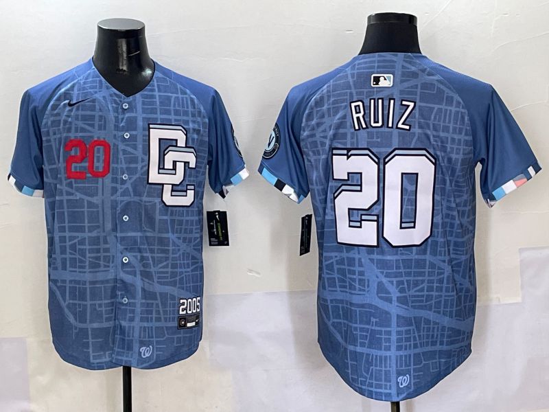 Men Washington Nationals #20 Ruiz Blue Joint Name 2025 Nike MLB Jersey style 4
